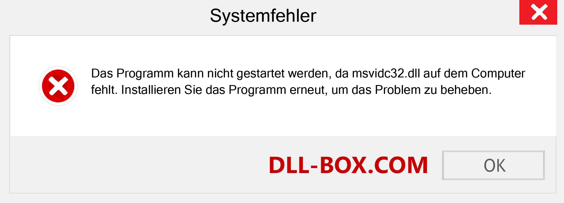 msvidc32.dll-Datei fehlt?. Download für Windows 7, 8, 10 - Fix msvidc32 dll Missing Error unter Windows, Fotos, Bildern