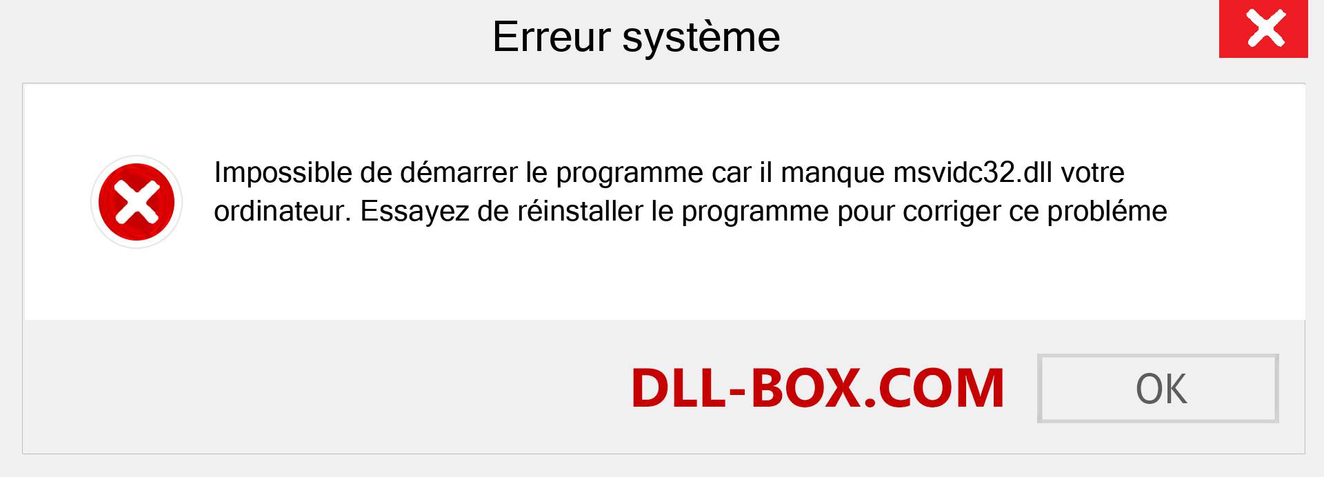 Le fichier msvidc32.dll est manquant ?. Télécharger pour Windows 7, 8, 10 - Correction de l'erreur manquante msvidc32 dll sur Windows, photos, images