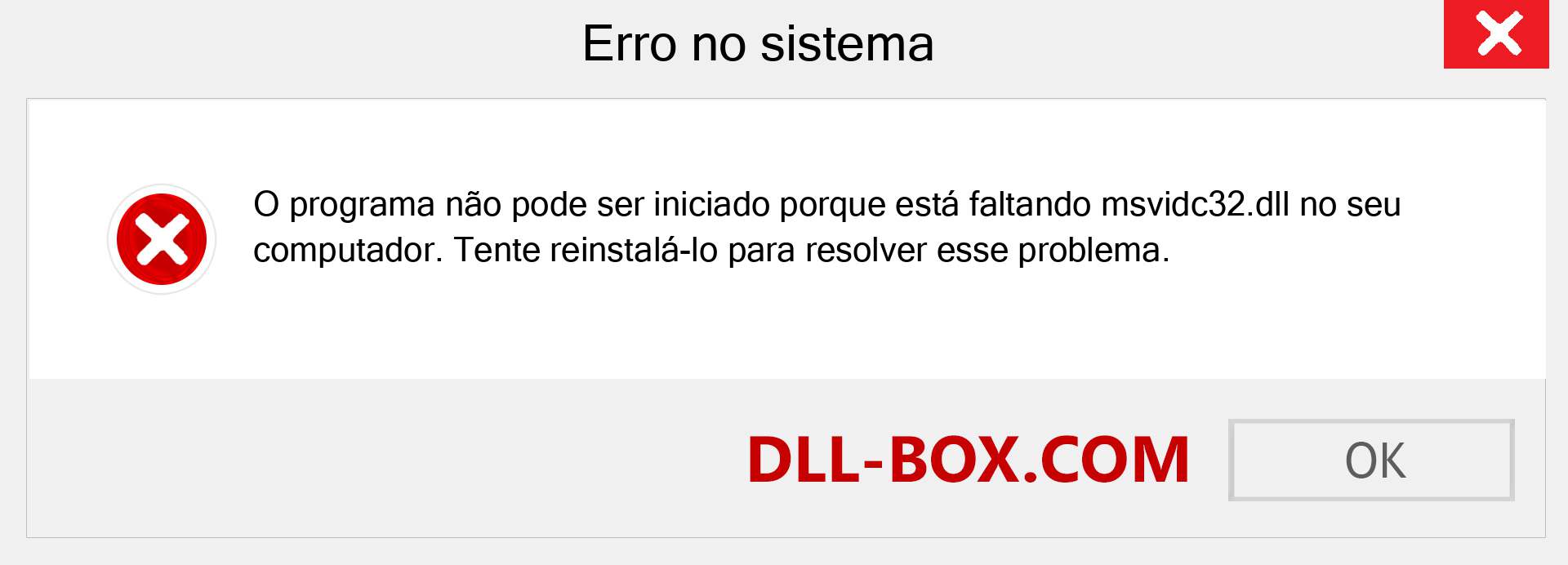 Arquivo msvidc32.dll ausente ?. Download para Windows 7, 8, 10 - Correção de erro ausente msvidc32 dll no Windows, fotos, imagens